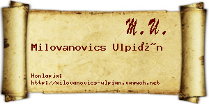 Milovanovics Ulpián névjegykártya
